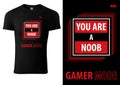 Black T-shirt Design for Computer Game Player Royalty Free Stock Photo