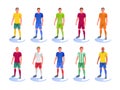 3d illustration of several football (succer) players.