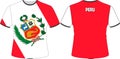 T Shirts Design with Peru Flag Vectors