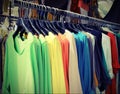 t-Shirts for sale at local market on the street Royalty Free Stock Photo