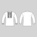 T Slavic shirt vyshivanka man template front, back views Royalty Free Stock Photo