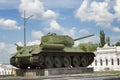 T-34 - Soviet medium tank of the Great Patriotic War, issued since 1940, established as a monument in Kharkiv