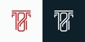 T and T initial line vector logo design with modern, simple, clean and abstract style