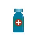 Bottle of medicine, remedy, antibiotics, vector illustration