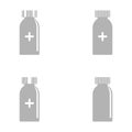 Bottle of medicine, remedy, antibiotics, vector illustration