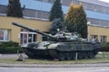 Tank T72 in front of factory 1