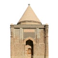 Aisha Bibi Mausoleum isolated on white background.