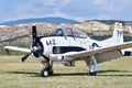 The T-28 Trojan plane from the Red Bull aerobatic team Royalty Free Stock Photo