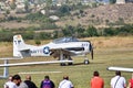 The T-28 Trojan plane from the Red Bull aerobatic team Royalty Free Stock Photo