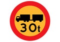 30t truck cars sign