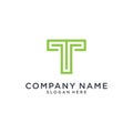 T or TT initial letter logo design template Royalty Free Stock Photo