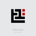 T1 - Vector design element or icon. Logo with Letter T and number 1. Logotype