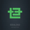 T3 - Vector design element or icon. Logo with Letter T and number 3. Monogram or logotype Royalty Free Stock Photo