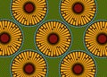 African Wax Print fabric, Ethnic handmade ornament for your design, Afro Ethnic flowers and tribal motifs geometric elements