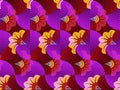 African Wax Print fabric, Ethnic overlap ornament seamless design, kitenge pattern motifs floral elements. Vector texture, afro Royalty Free Stock Photo