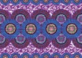 African Wax Print fabric, Ethnic handmade ornament for your design, Afro Ethnic sun flowers and tribal motifs pattern geometric