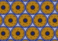 African Wax Print fabric, Ethnic handmade ornament for your design, Afro Ethnic flowers and tribal motifs geometric elements Royalty Free Stock Photo