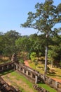 Ta Keo temple-mountain, an ancient khmer temple located in the Angkor complex near Siem Reap, Cambodia. View of the outer wall fro