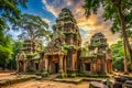 Ta Prohm temple ruins at Angkor Wat Cambodia Royalty Free Stock Photo