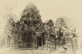 Ta Som is a small temple at Angkor, Cambodia, built at the end of the 12th century for King Jayavarman VII. Black and white, film