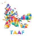 TAAF - colorful low poly country shape.