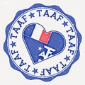TAAF heart flag logo.