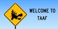 TAAF map on road sign.