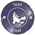 TAAF map vintage stamp.