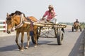 Horse and cart in the village of Gorpara, Manikgonj , Bangladesh. Royalty Free Stock Photo