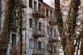 Hungarian aged lost place in the forest. Ex soviet, abandoned army base barracks and associated buildings