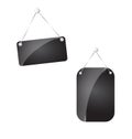 Hanging tags elegant black glossy shinny glass
