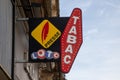 tabac presse and fdj loto France national lottery company shop logo brand tobacco sign