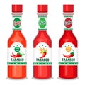 Tabasco sauce bottles set Royalty Free Stock Photo