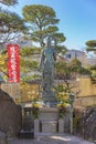 Bronze statue of Togakuji temple in Tokyo depicting Japanese bodhisattva Habataki Kannon Bosatsu which means