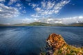 Tabatskhuri mountain lake in Georgia