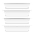 Tabbed labels white. Infographic banners leaflet template, blank infographics ribbon tags. Empty badge with shadow Royalty Free Stock Photo