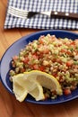 Tabbouleh salad with mung beans and vegetables