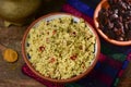 Tabbouleh on a set table