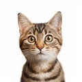 Hyper-realistic Tabby Kitten Illustration On White Background