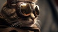 Tabby Cat With Goggles: A Steampunk-inspired Vray Tracing Documentary