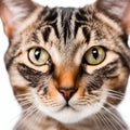 Tabby cat staring intensely looking directly to the camera. Royalty Free Stock Photo