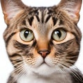 Tabby cat staring intensely looking directly to the camera. Royalty Free Stock Photo