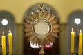 Tabernacle during ostensorial worship in catholic church Royalty Free Stock Photo