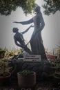 Tabgha. Israel. January 27, 2020:   Bronze statue standing in the courtyard of the Church of the Primacy of St. Peter, located on Royalty Free Stock Photo