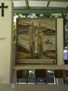 TABGHA, ISRAEL - Juli 9: Mosaic commemorating the stay of Pope John Paul II in Tabgha