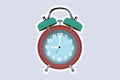 Table Alarm Clock Sticker vector illustration. Home interior object icon concept. Alarm clock for wake-up on time concept.