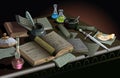 Table of alchemist Royalty Free Stock Photo