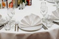 Table appointments for dinner in restaurant Royalty Free Stock Photo