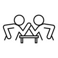 Table arm wrestling icon, outline style Royalty Free Stock Photo