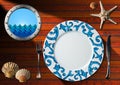 Table Arrangement for Seafood Menu Royalty Free Stock Photo
